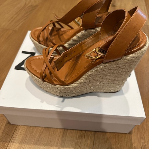 Schutz Nordstrom Women's Brown Wedge Sandals - Picture 2 of 5